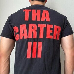Lil Wayne Tha Carter III Rap Tour Band Graphics Black Tee Shirt